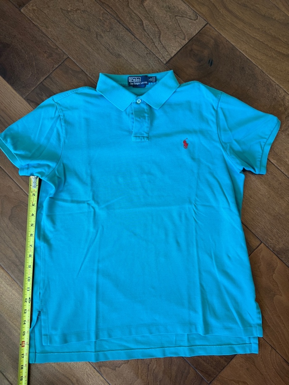 Polo by Ralph Lauren Men’s Turquoise Polo Shirt with Red Pony